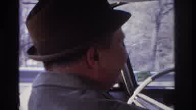 Hoboken New Jersey USA (1966): Smiling Man Driving A Car