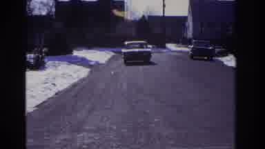 Hoboken New Jersey USA (1966): On One Snowy Day Driving Down The Street In My Car
