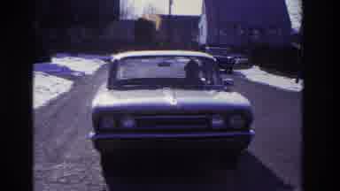 Hoboken New Jersey USA (1966): Chauffeur Driving Cars On Snow-Lined Street On A