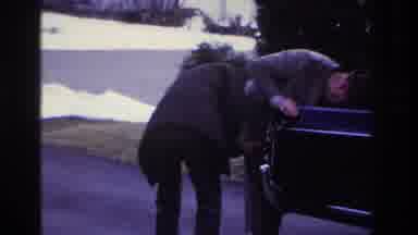 Hoboken New Jersey USA (1966): Trying To Fix A Car With Some Help