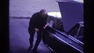 Hoboken New Jersey USA (1966): 1960s Car And Man