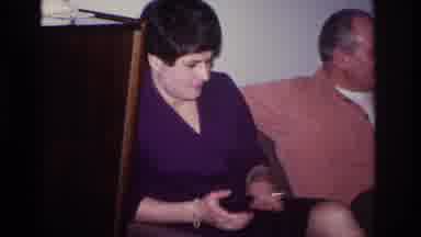 Hoboken New Jersey USA (1966): Old Video, Man & Woman Sitting On A Couch,Woman