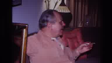Hoboken New Jersey USA (1966): Adult Man Telling A Story While Smoking A Cigarette