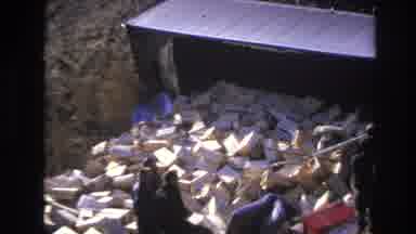 Hoboken New Jersey USA (1966): People Standing In Front Of A Pile Of Boxes Having