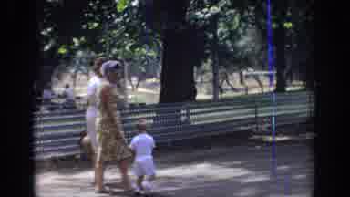 Sacramento California USA (1966): Two Women Walking Little Boy