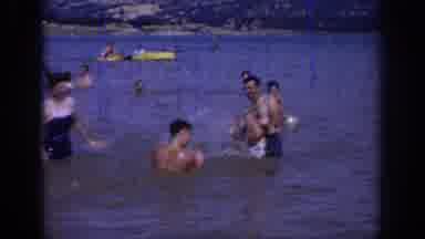 Sacramento California USA (1966): Men, Woman And Children Playing And Splashing