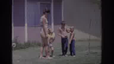 Sacramento California USA (1966): Woman Children With Balloon Playing On Front