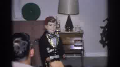 Sacramento California USA (1966): Boy In Disguise With A Mask In The Living Room