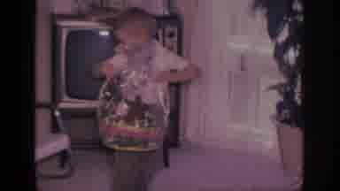 Sacramento California USA (1966): Small Boy Finds Easter Basket In Living Room