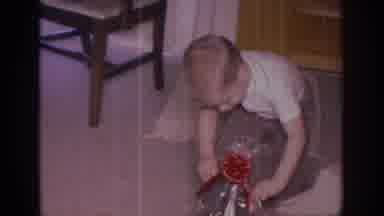 Sacramento California USA (1966): A Little Boy Picking Up A Basket And Setting It