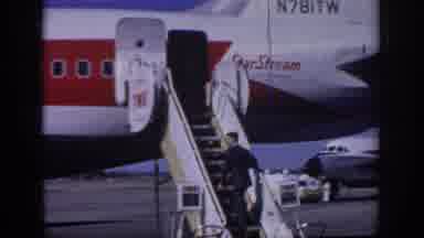 Sacramento California USA (1966): Boarding The Plane For A Trip On A Beautiful