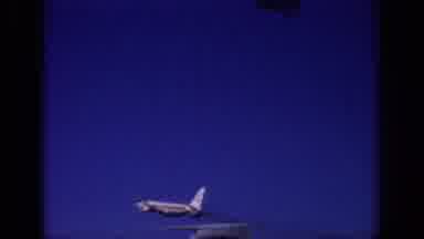 Sacramento California USA (1966): Vintage Airplane Flies Off Into Sky