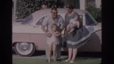 Oklahoma USA (1967): Family Of Dad And Mom And Little Girl And Baby In Front Of