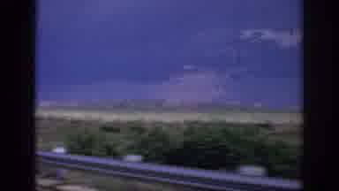 Oklahoma USA (1967): Landscape Viewed From Rapid Vehicle, Distant Hills, Blue