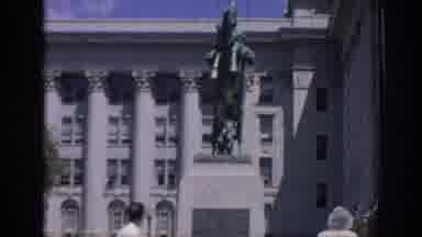 Oklahoma USA (1967): A Family Look At A Statue Of A Rearing Horse Standing In