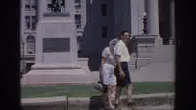 Oklahoma USA (1967): Family Poses Near A Monument
