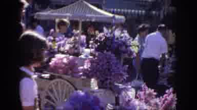 Oklahoma USA (1967): People Wander In A Colorful Garden In A 1950'S Video
