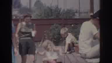 Oklahoma USA (1967): Two Blond Children On A Picnic Table And A Man Receiving A