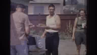 Oklahoma USA (1967): Lunch BBQ Outside In Backyard With Smiling Guests Including
