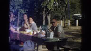 Oklahoma USA (1967): Scenes Of People Eating Talking Smoking At Twilight Outdoor