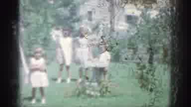Oklahoma USA (1967): Adults Talking, Kids Swinging, Kids Standing, Party, Family,