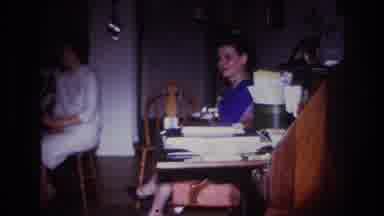 Rockaway Beach New York USA (1967): Two Women Sitting On Wooden Chairs In A House