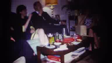 Rockaway Beach New York USA (1967): Five People Living Room Coffee Table Having