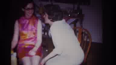 Rockaway Beach New York USA (1967): A Woman Speaking To Another Woman At A Small