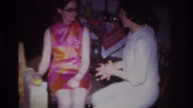 Rockaway Beach New York USA (1967): Two Women Sitting On Chairs In Vintage Dresses