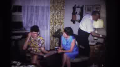 Rockaway Beach New York USA (1967): Family Enjoying Each Other In A Living Room