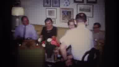 Rockaway Beach New York USA (1967): Two Men, Two Woman On Couch And A Man On A