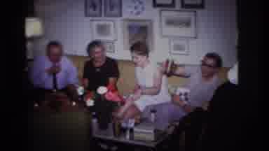 Rockaway Beach New York USA (1967): 4 People Enjoying A Gathering