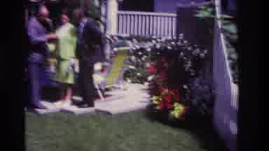 Rockaway Beach New York USA (1967): Two Guys In Suits Are Standing Next To A Woman