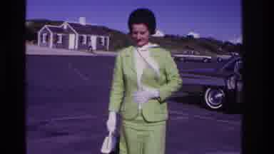 Rockaway Beach New York USA (1967): Lady Gets Out Of A Car