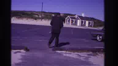 Rockaway Beach New York USA (1967): Walking To Car In The Cold And Snow