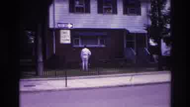 Rockaway Beach New York USA (1967): Mysterious Person In Front Of Corner Lot House