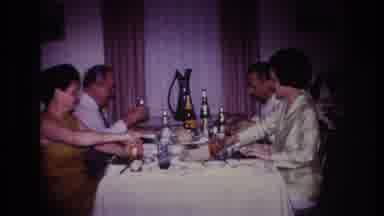 Rockaway Beach New York USA (1967): Gentlemen Gathered At A Table Making A Toast