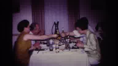 Rockaway Beach New York USA (1967): Friends Gathered Together Eating And Drinking