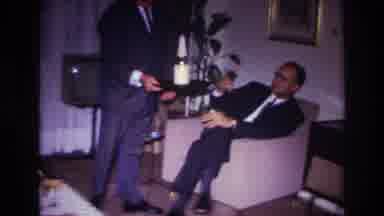 Rockaway Beach New York USA (1967): A Man Serving Drinks To Other Lounging Men In