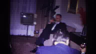 Rockaway Beach New York USA (1967): Dressed Up Adults Talking Around A Food Table