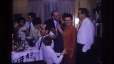 Rockaway Beach New York USA (1967): Man Sitting At Party Table During A Un Casual
