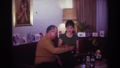 Rockaway Beach New York USA (1967): Two People At Home Celebrating A Toast During