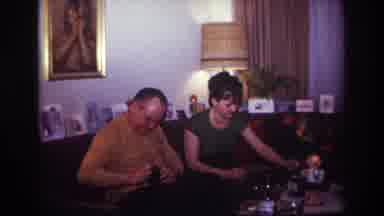 Rockaway Beach New York USA (1967): Mom And Uncle Sal Open The Gifts They Got For