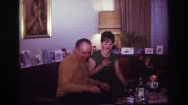 Rockaway Beach New York USA (1967): Male And Female Couple Sharing Cocktail Drinks