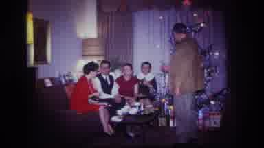 Rockaway Beach New York USA (1967): Family Gathered Around The Christmas Tree, In