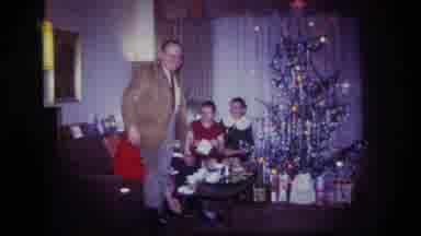 Rockaway Beach New York USA (1967): Man Leaving Friends In Living Room During The
