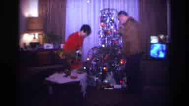 Rockaway Beach New York USA (1967): Family Decorating The Christmas Tree In Their