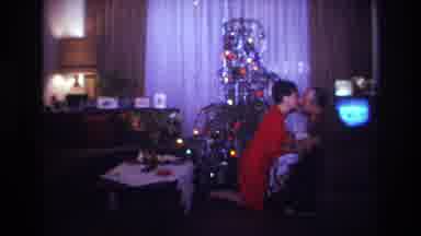 Rockaway Beach New York USA (1967): Christmas Woman Man Table Lamp Tv Presents