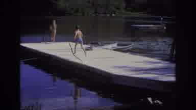 Ocean City New Jersey USA (1968): Children Running Jumping Into Lake Water From