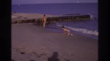 Ocean City New Jersey USA (1968): Children Beach Play Sand Rock Suit Boy Girl